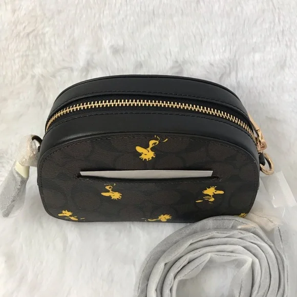 Nwt! Coach Peanuts Mini Serena Crossbody Signature with Woodstock Print - Picture 6 of 13
